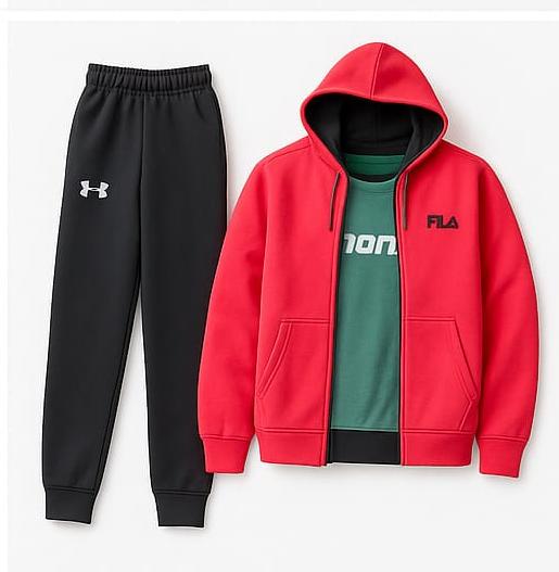 Red & White Hoodie Track Suits By Polaris