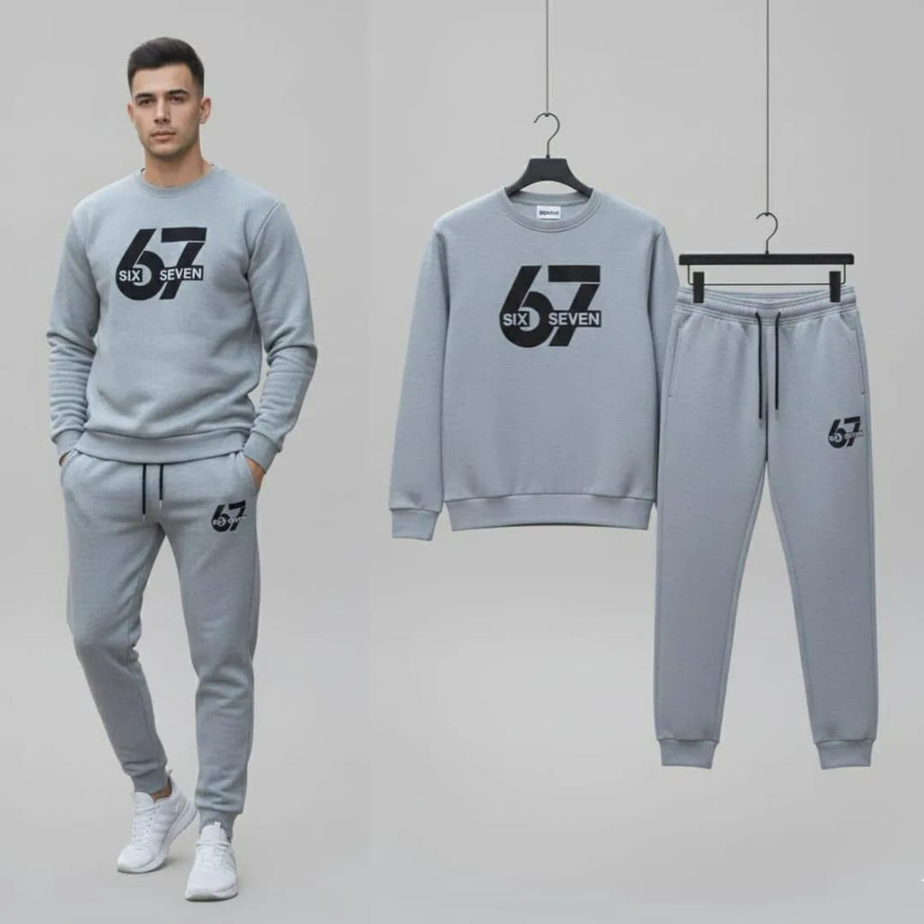 2 Pcs Trending 6 7 Men's Fleece Track Suit's