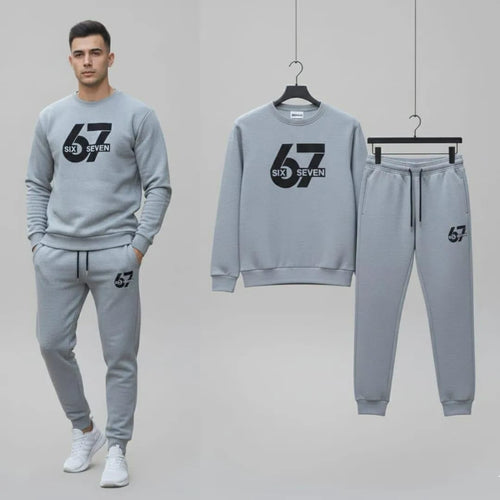 2 Pcs Trending 6 7 Men's Fleece Track Suit's
