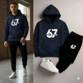 2 Pcs Trending 6 7 Men's Fleece Track Suit's